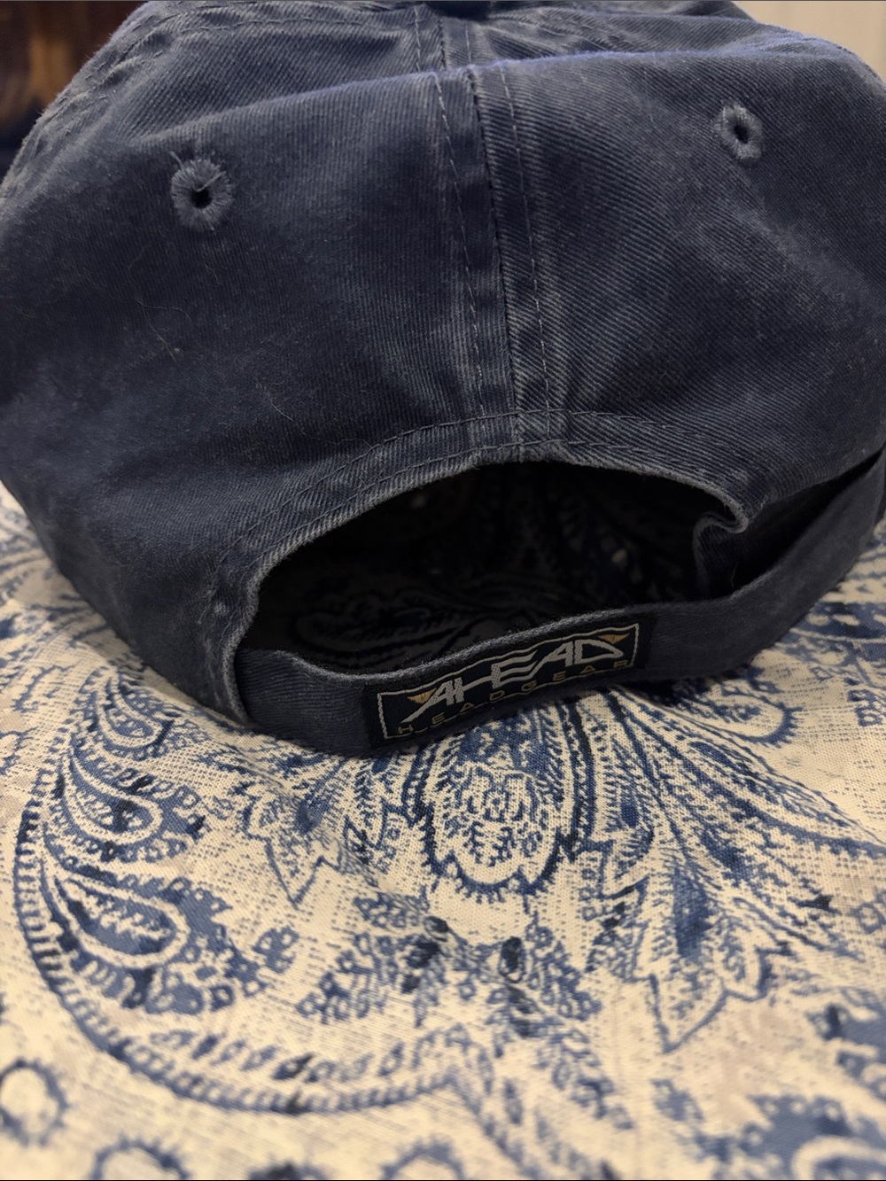 Head Navy & White Classic Baseball Cap - Authentic Headgear. Narragansett RI - Picture 3 of 5